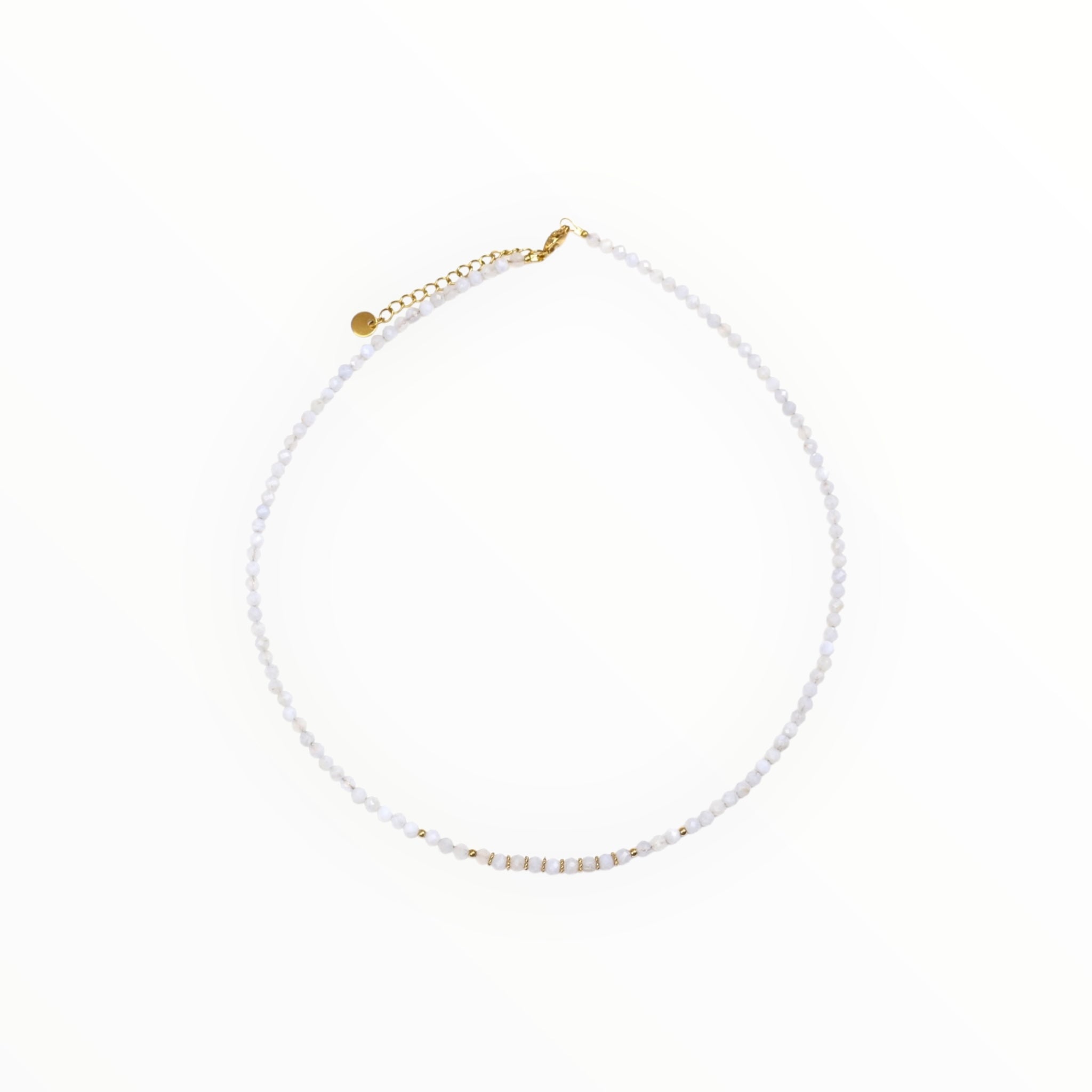 Collier "Eveil" Calcédoine bleue facettée