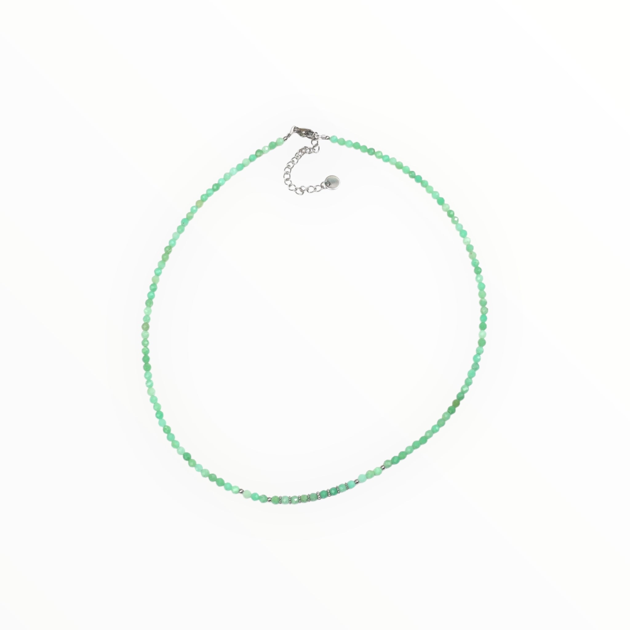 Collier "Eveil"Chrysoprase facettée