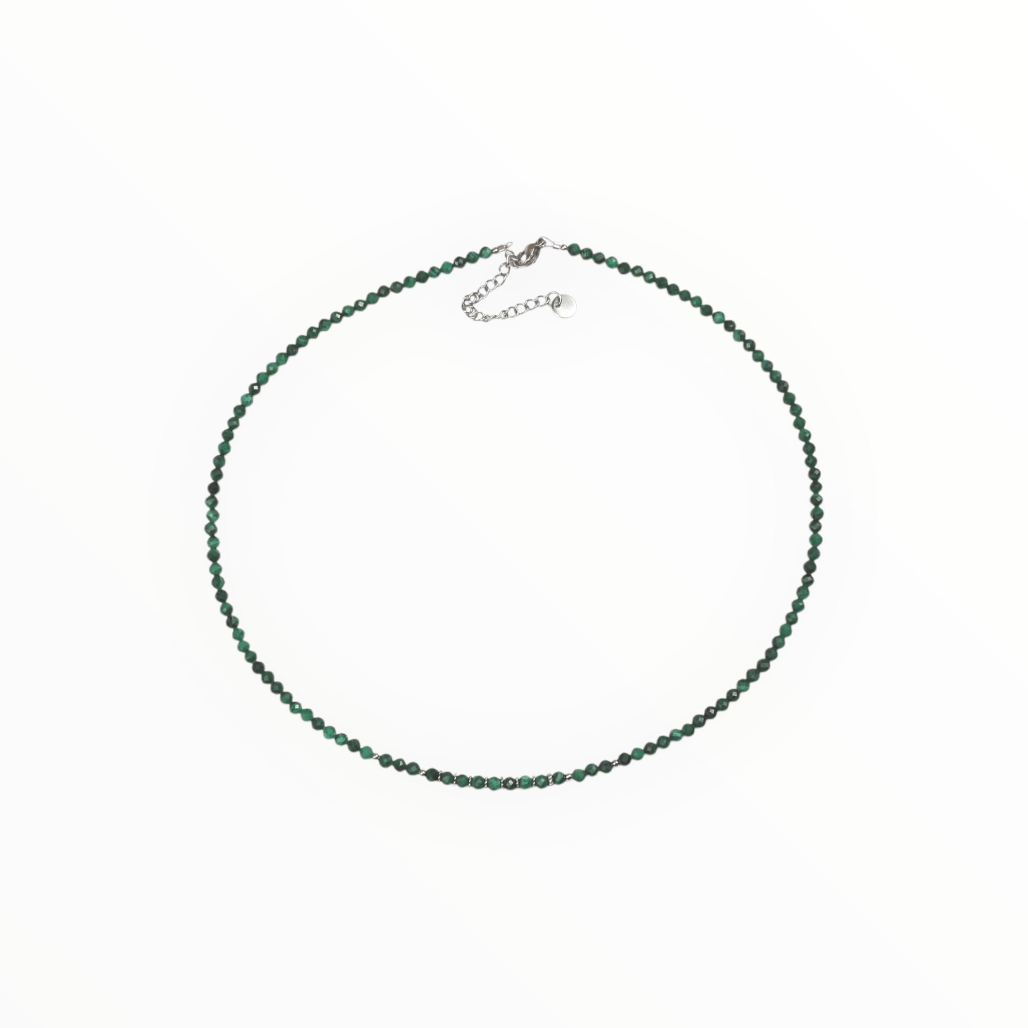 Collier "Eveil"Malachite facettée