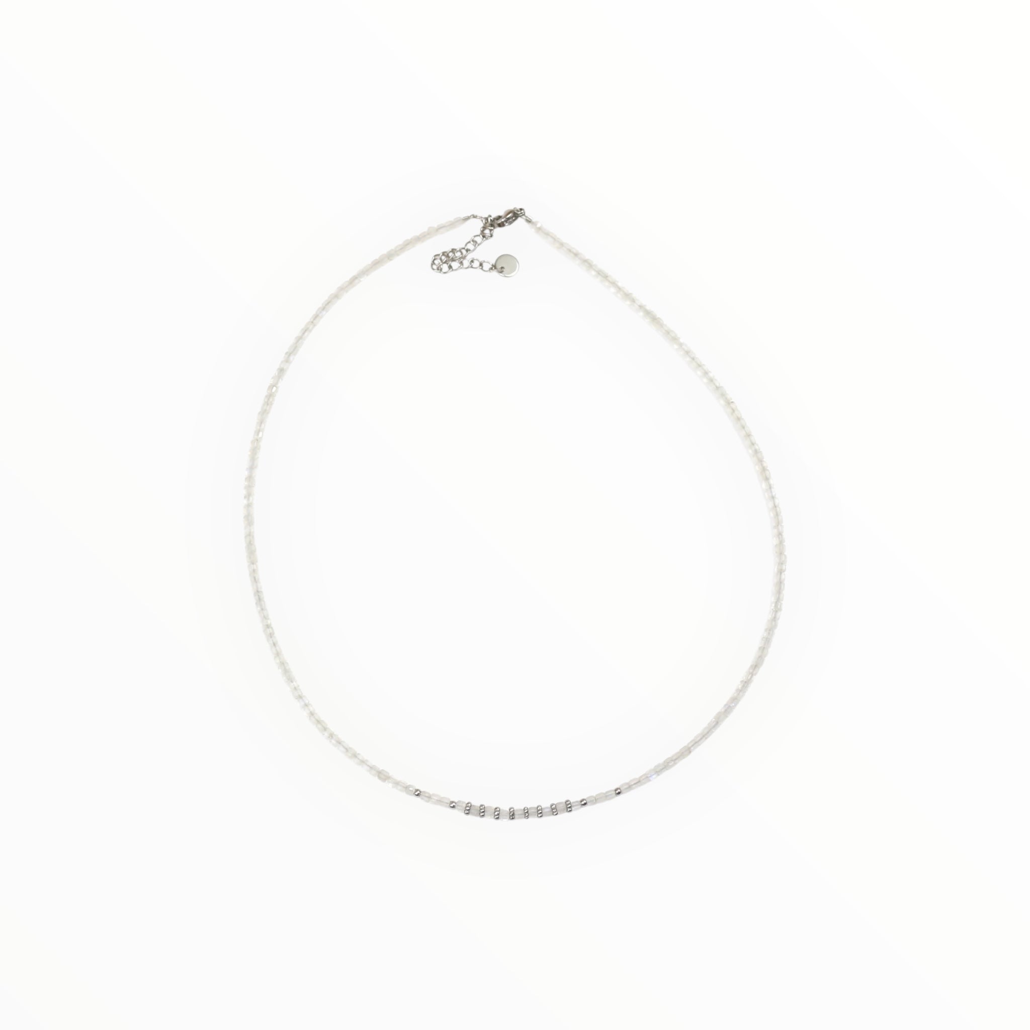 Collier "Eveil" Pierre de Lune Cube facettée