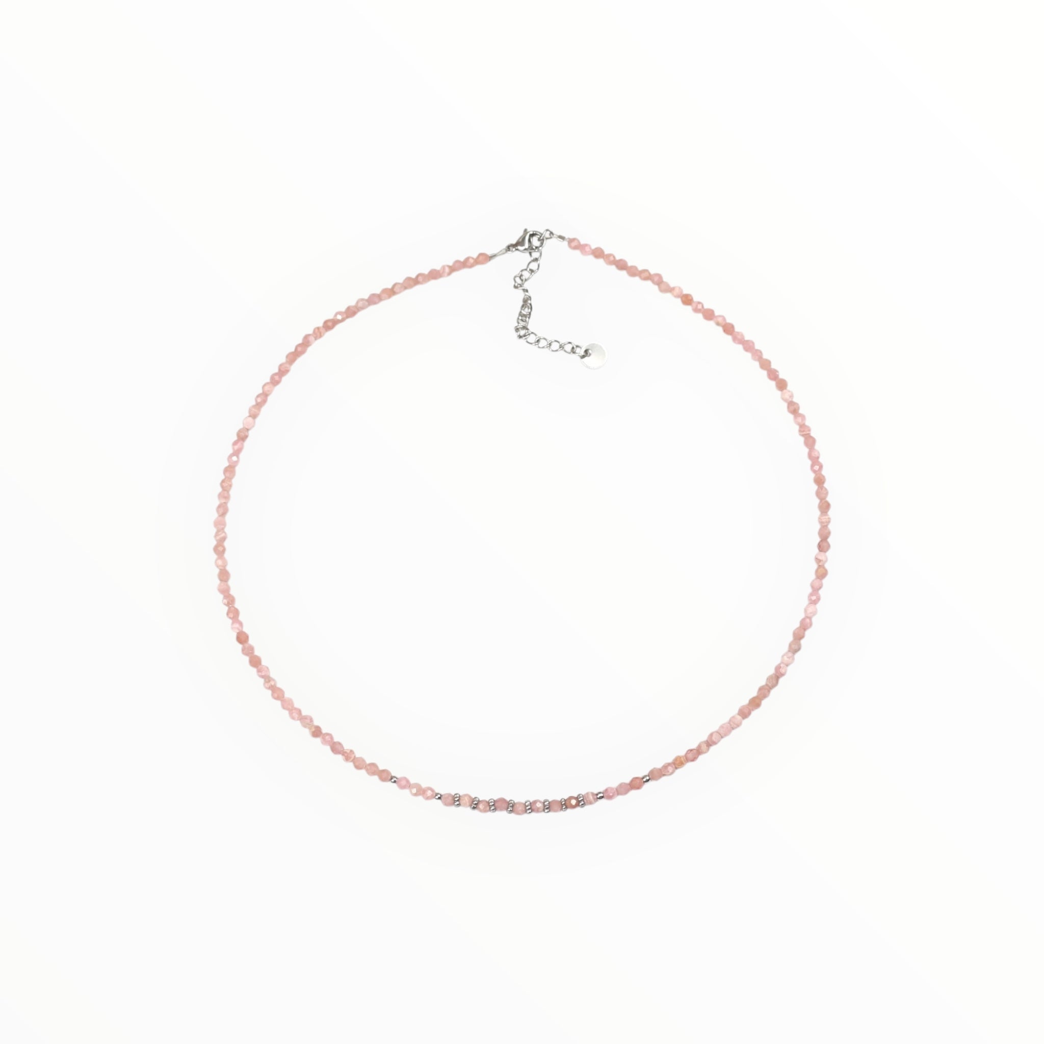 Collier "Eveil" Rhodochrosite facettée