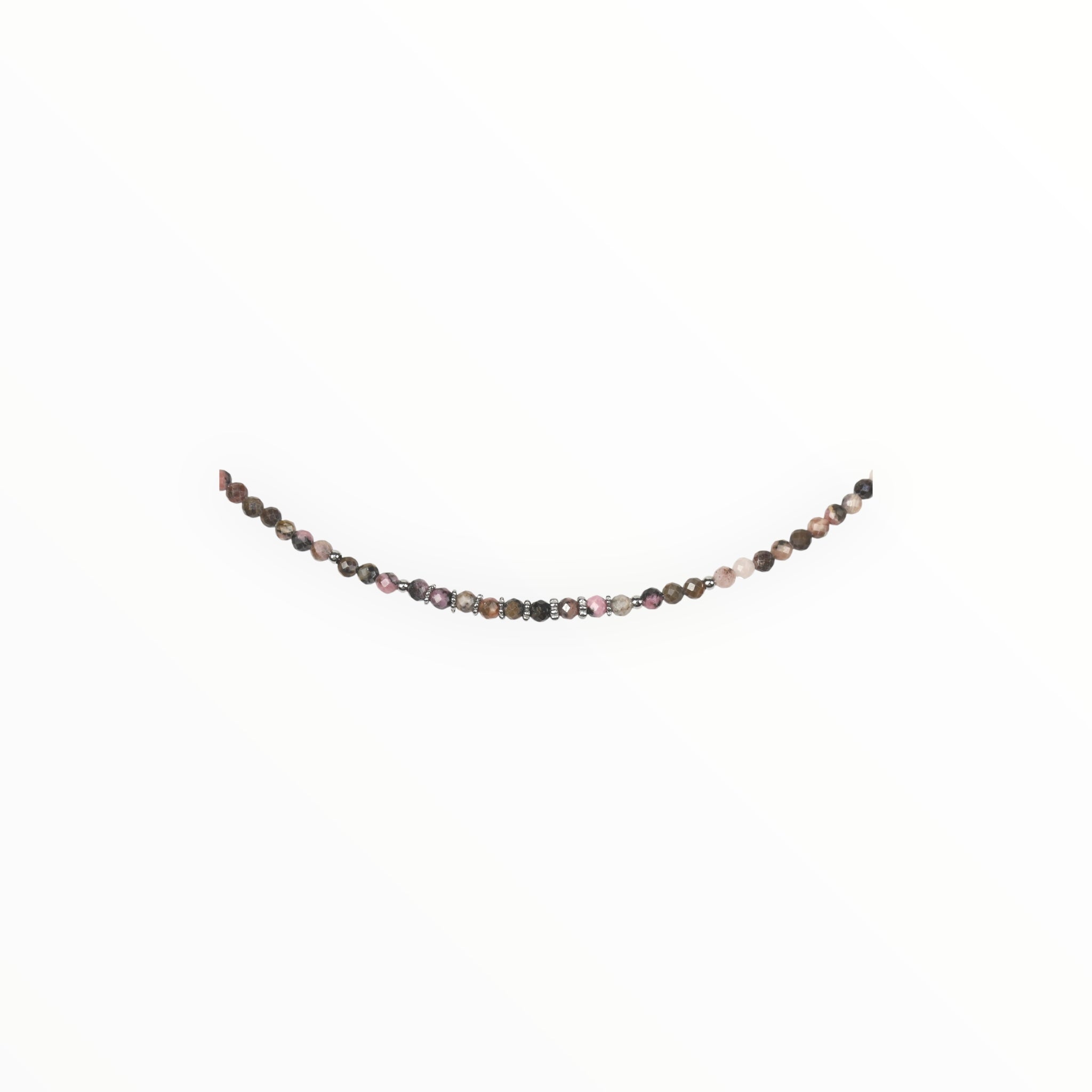 Collier "Eveil" Rhodonite facettée