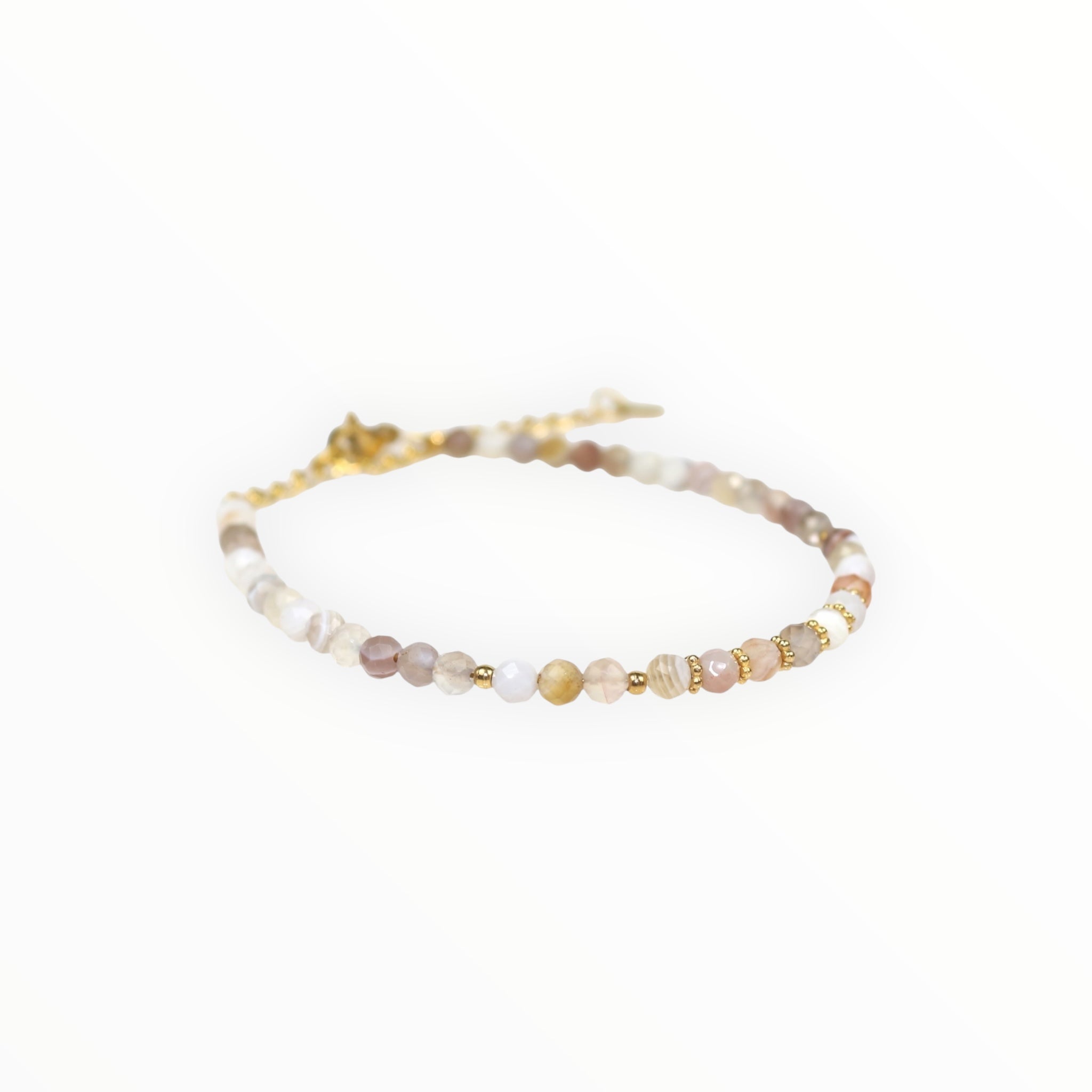 Bracelet "Eveil" Agate Botswana facettée