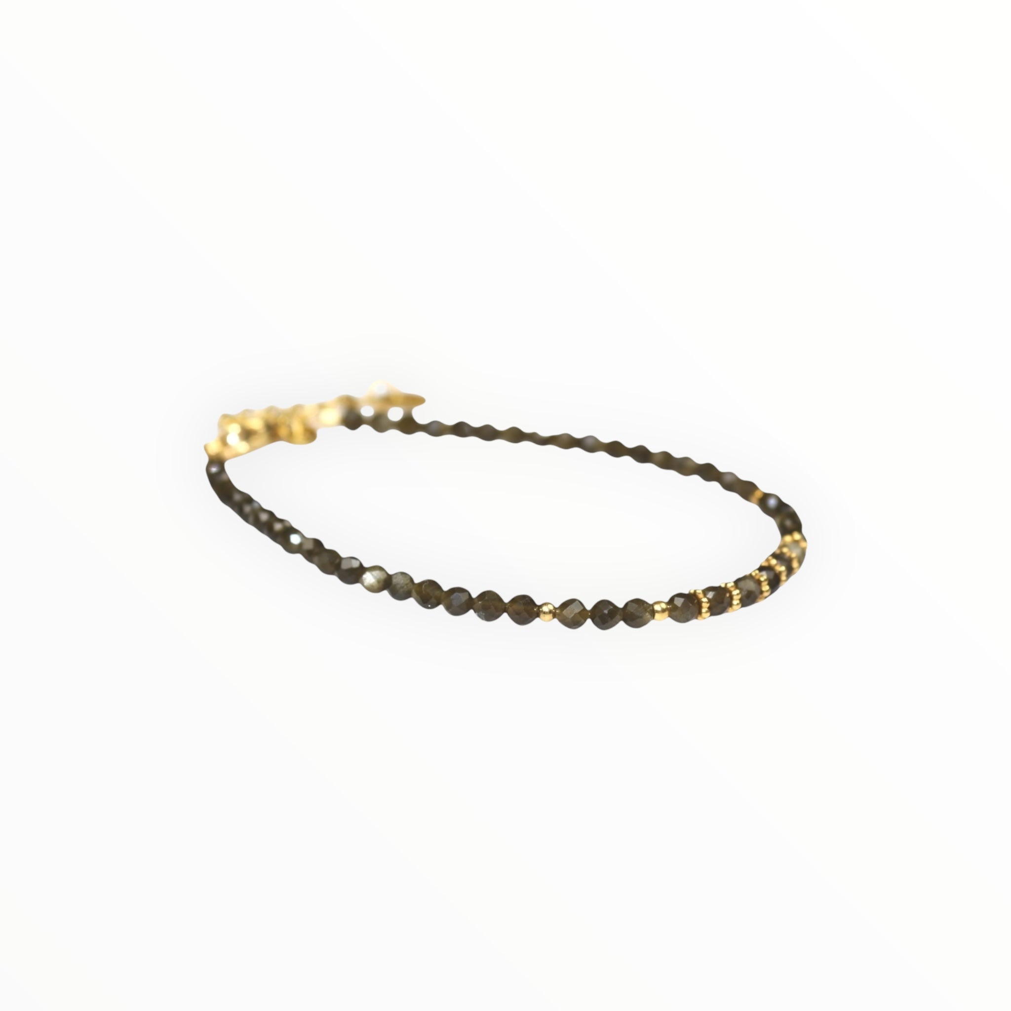 Bracelet "Eveil" Obsidienne dorée facettée