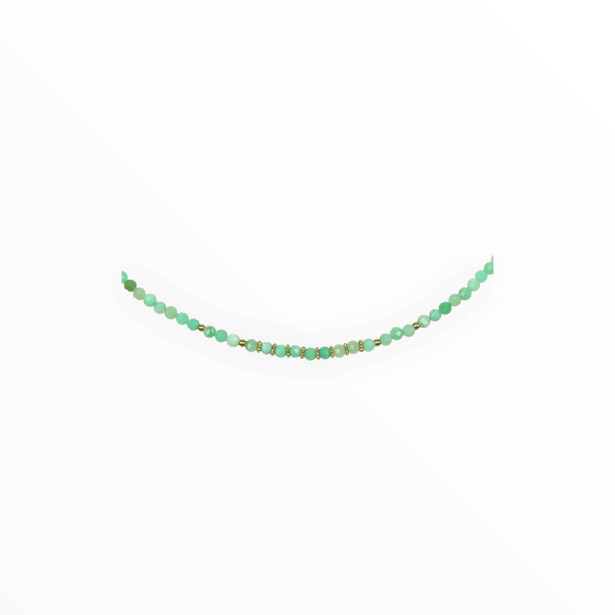 Collier "Eveil"Chrysoprase facettée