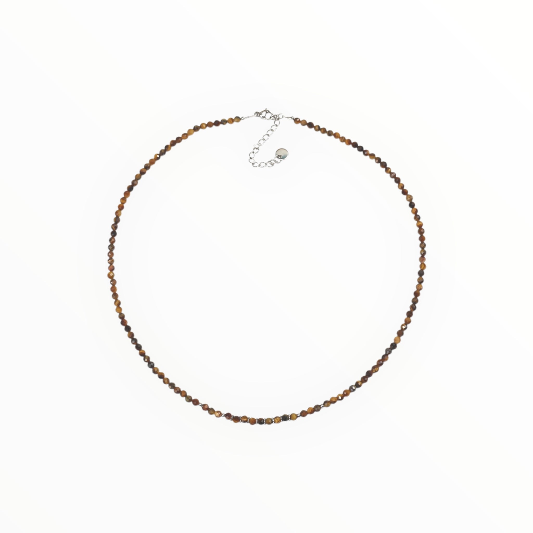 Collier "Eveil" Oeil de Tigre facetté