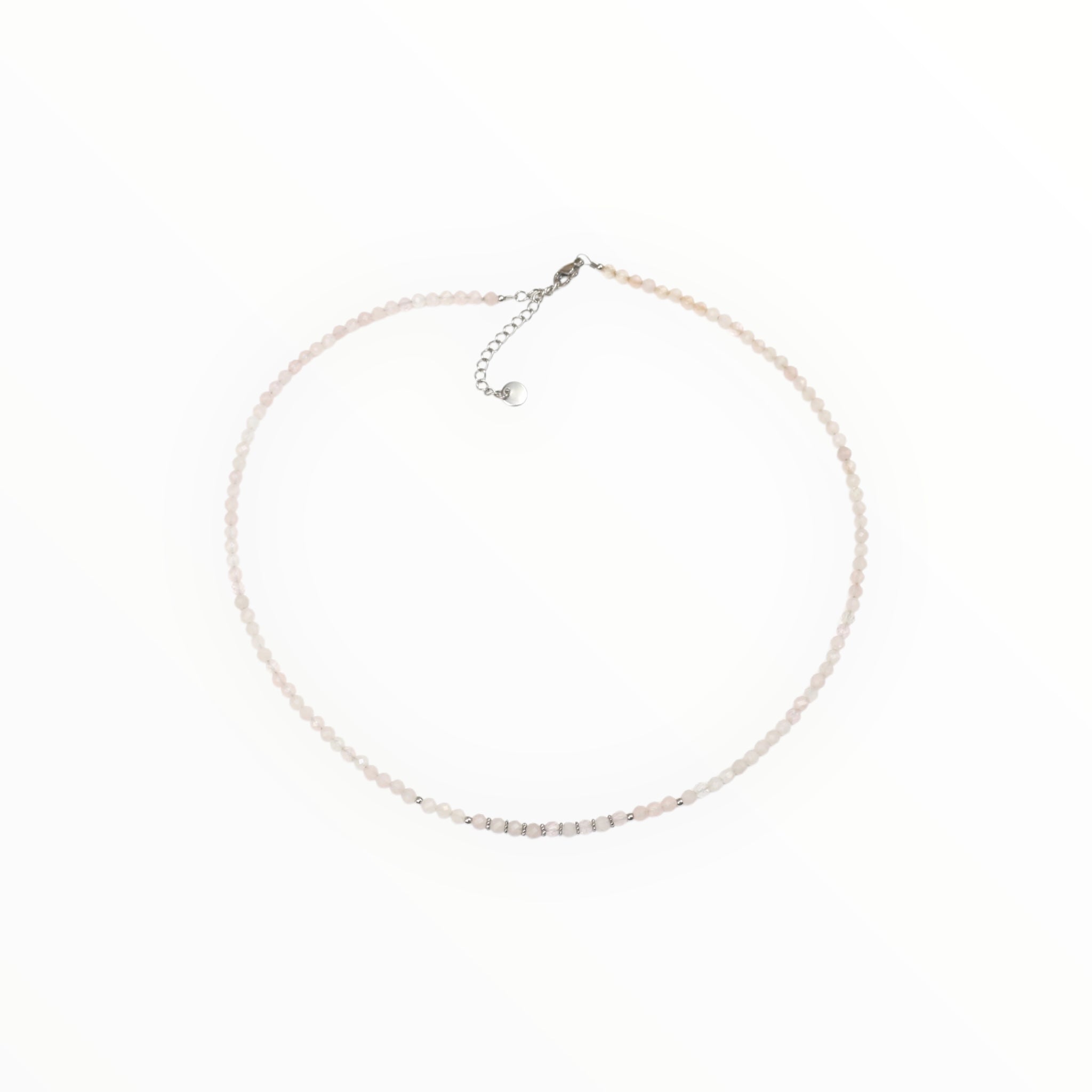 Collier "Eveil" Quartz rose facetté