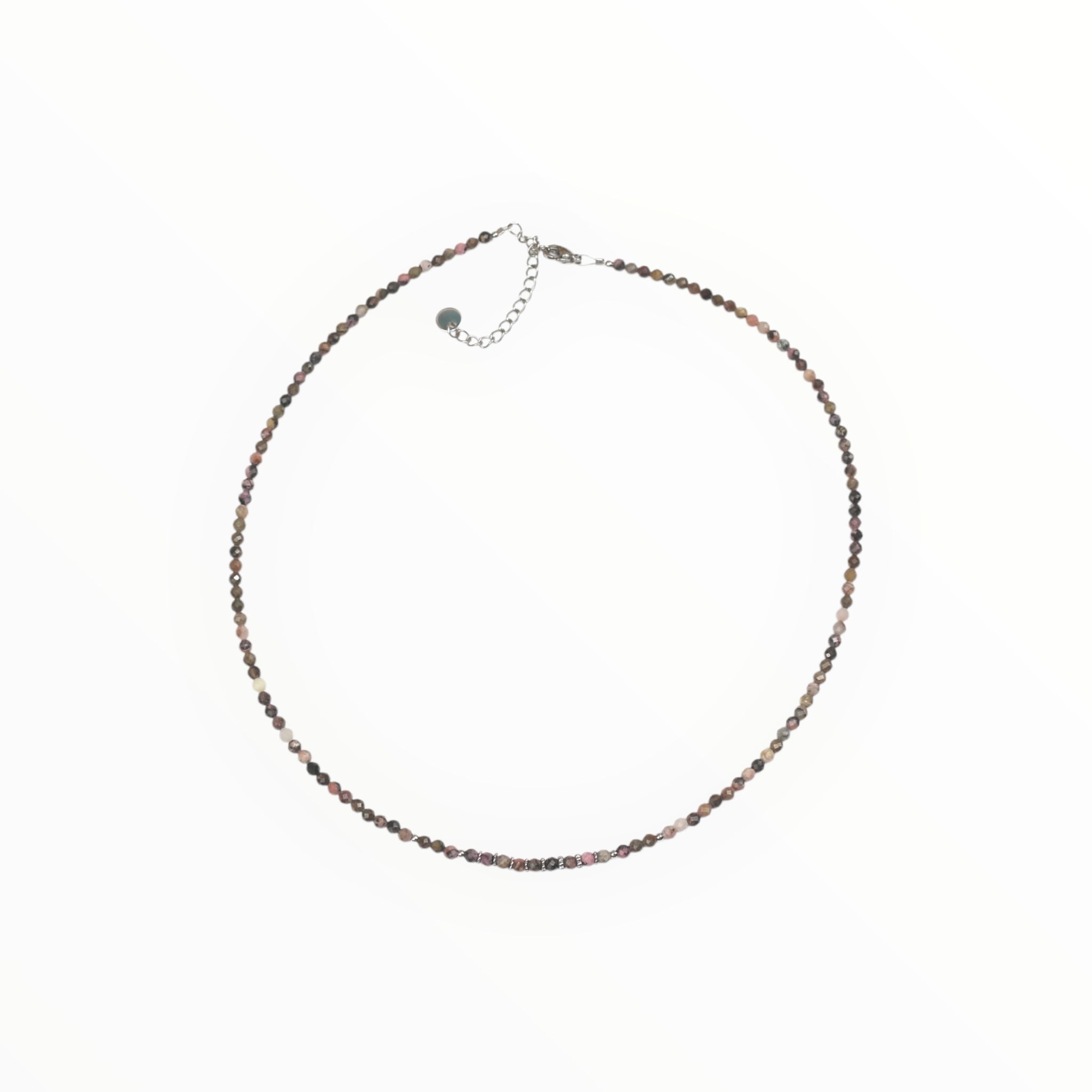 Collier "Eveil" Rhodonite facettée