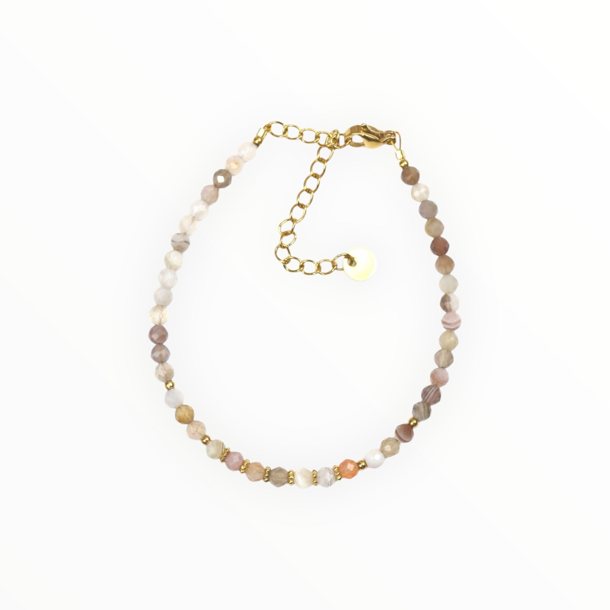Bracelet "Eveil" Agate Botswana facettée