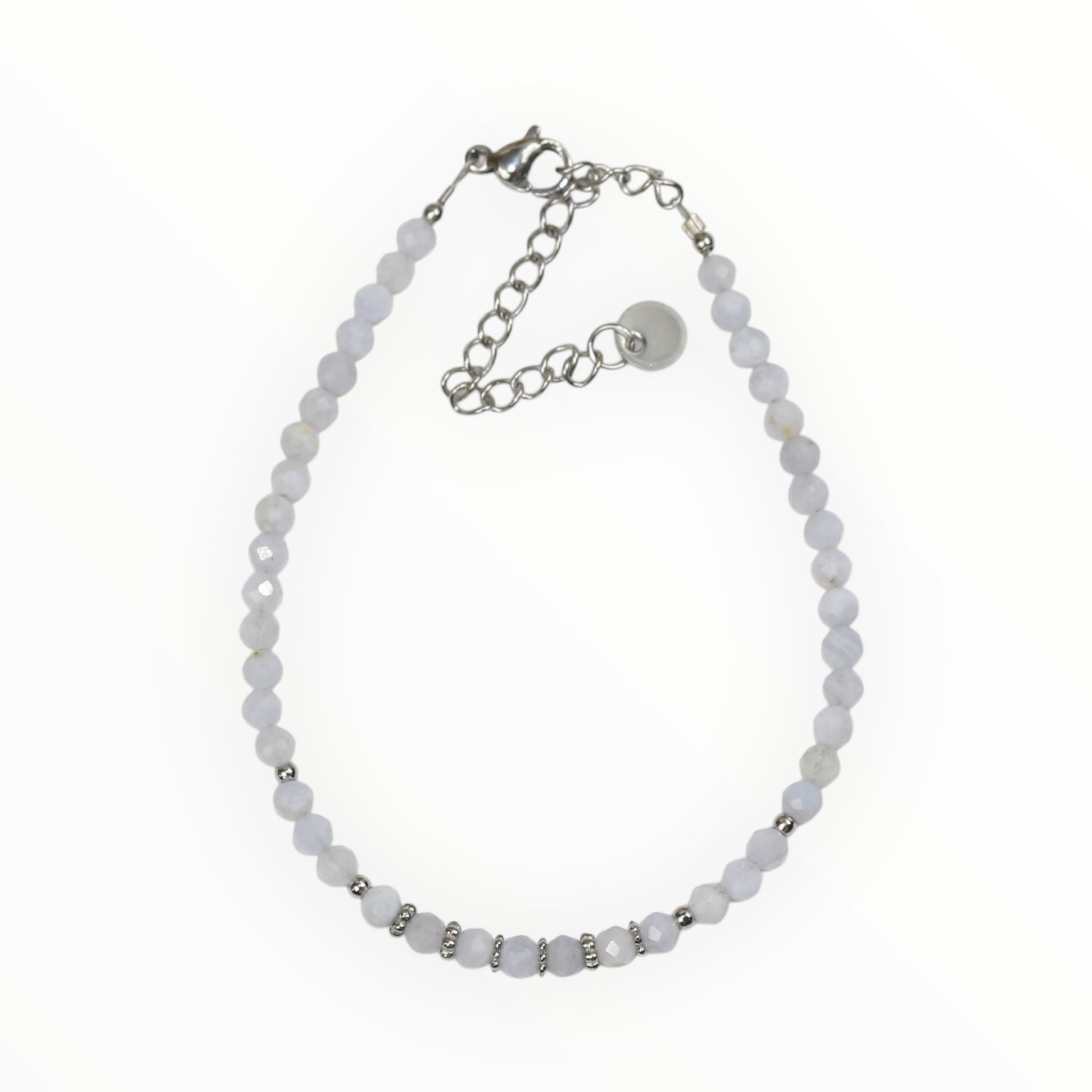 Bracelet "Eveil" Calcédoine bleue facettée