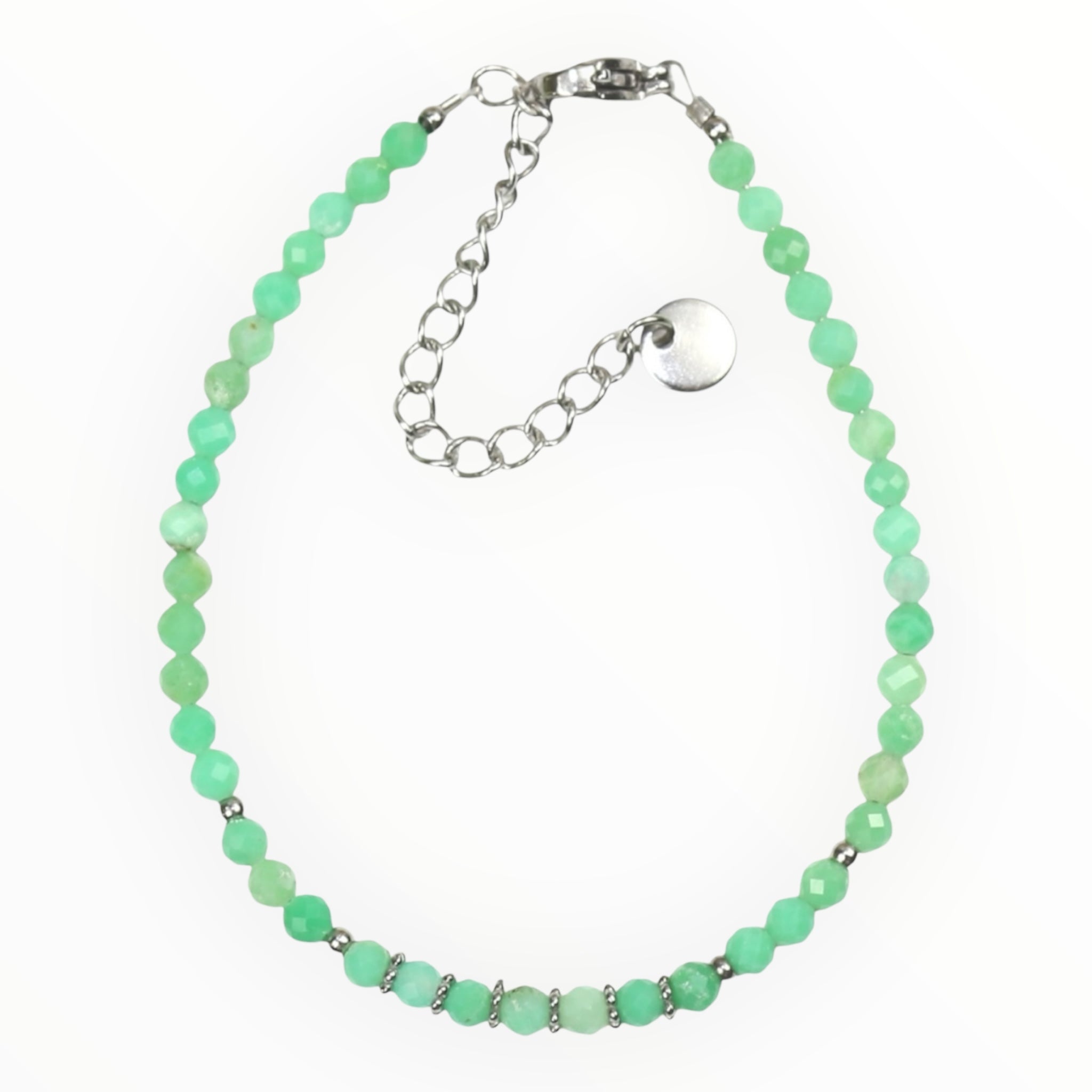 Bracelet "Eveil" Chrysoprase facettée