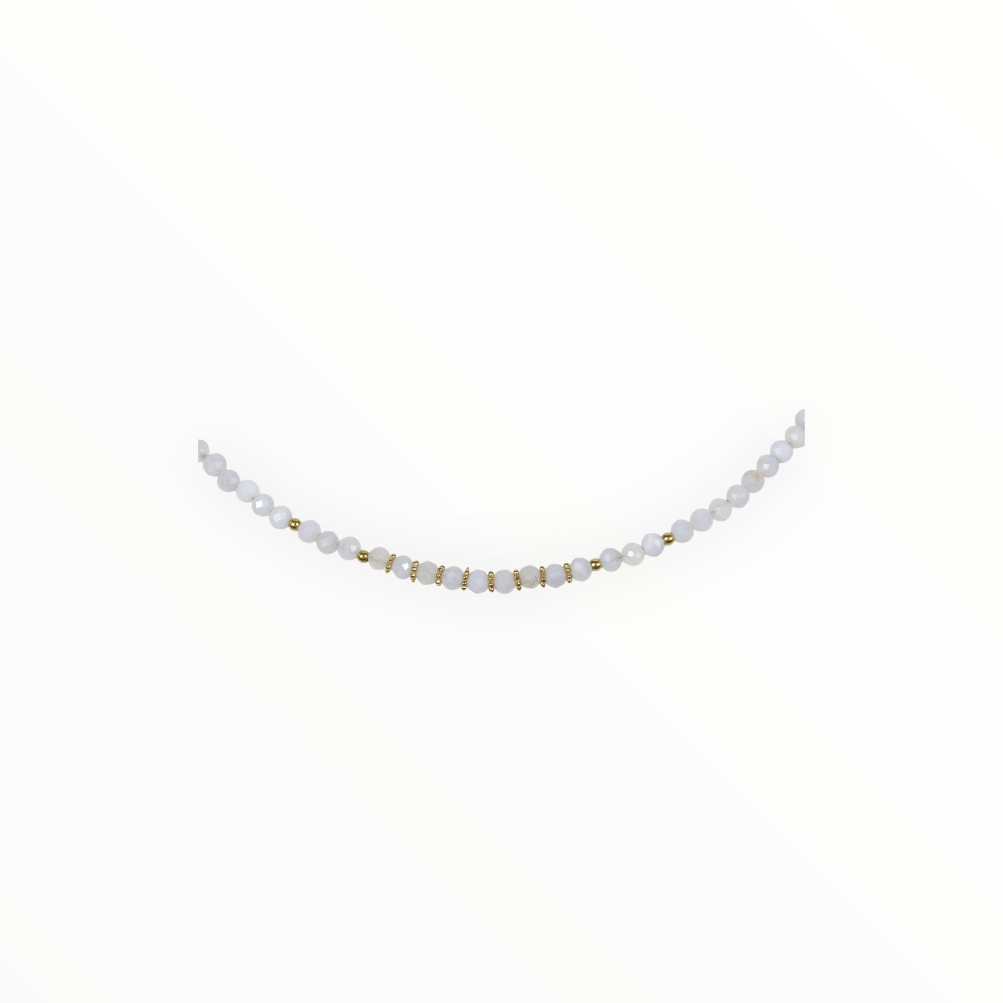 Collier "Eveil" Calcédoine bleue facettée