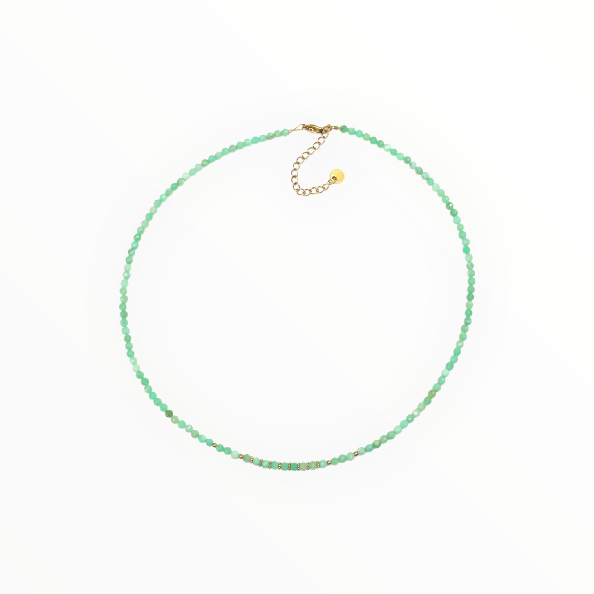Collier "Eveil"Chrysoprase facettée