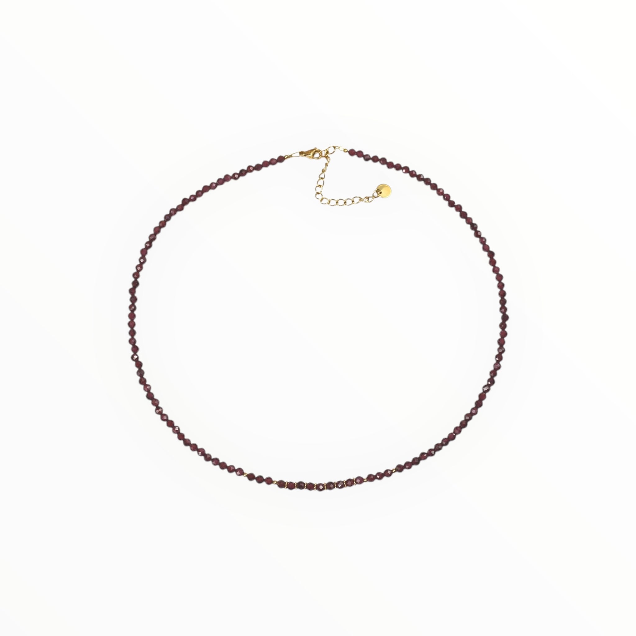 Collier "Eveil" Grenat facetté