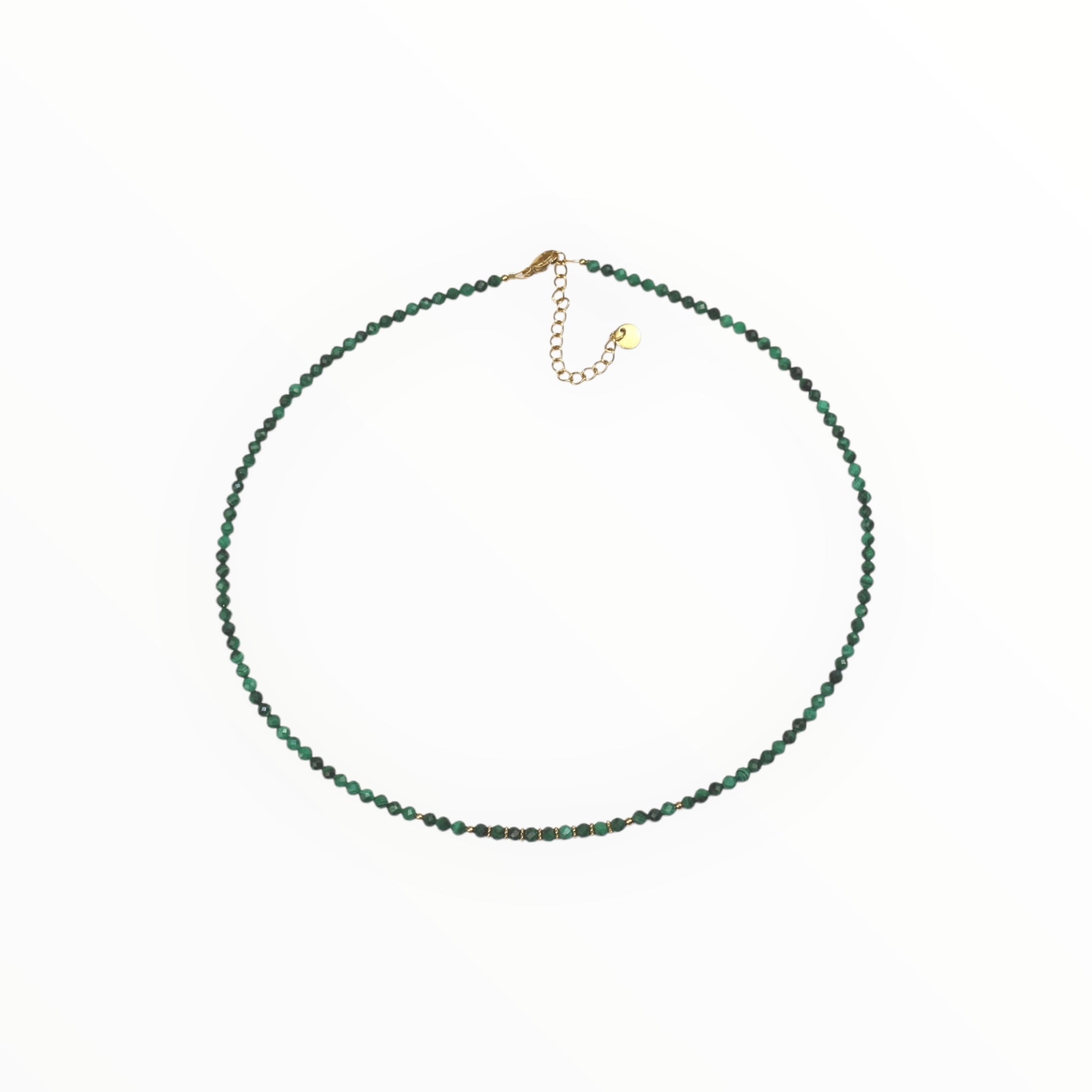 Collier "Eveil"Malachite facettée