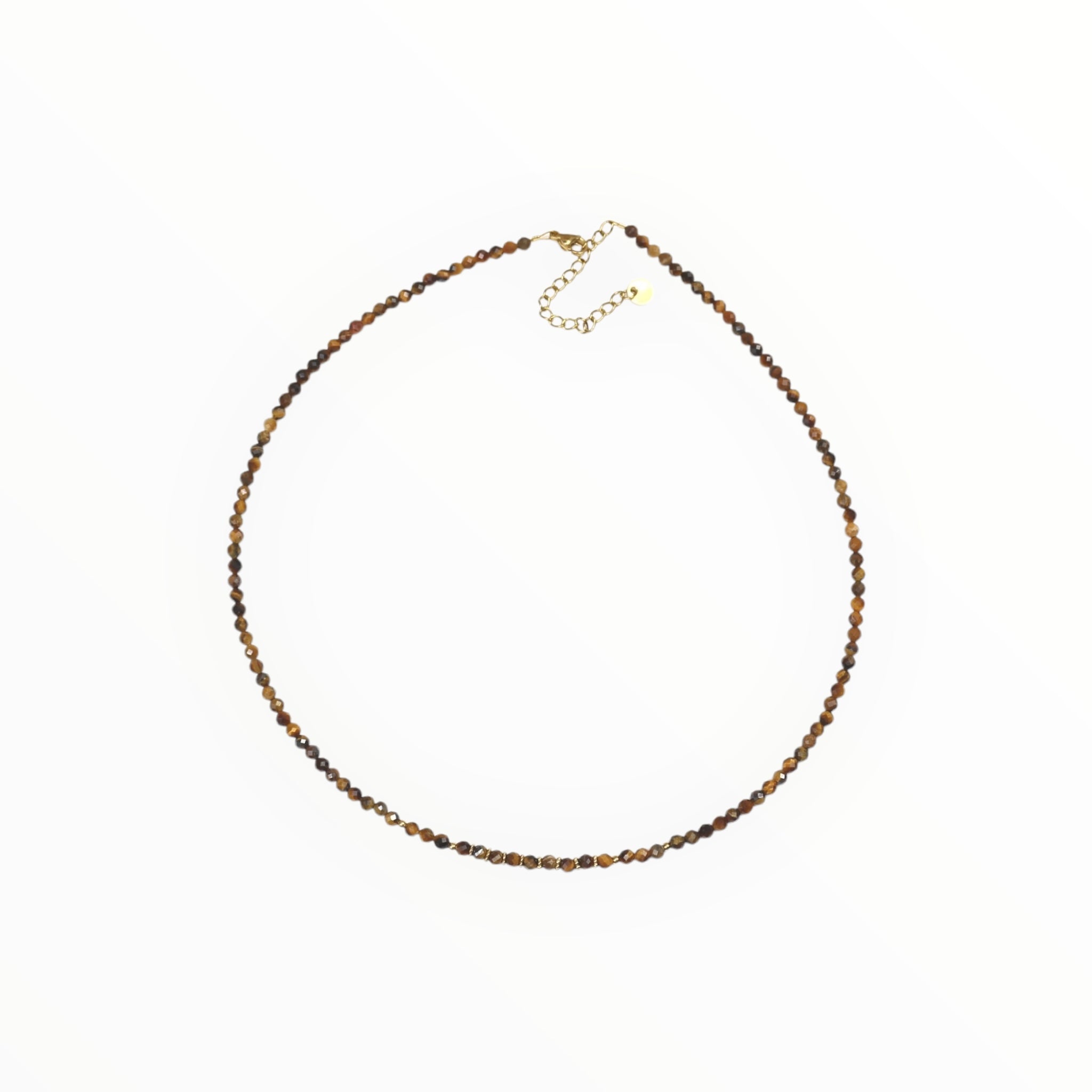 Collier "Eveil" Oeil de Tigre facetté