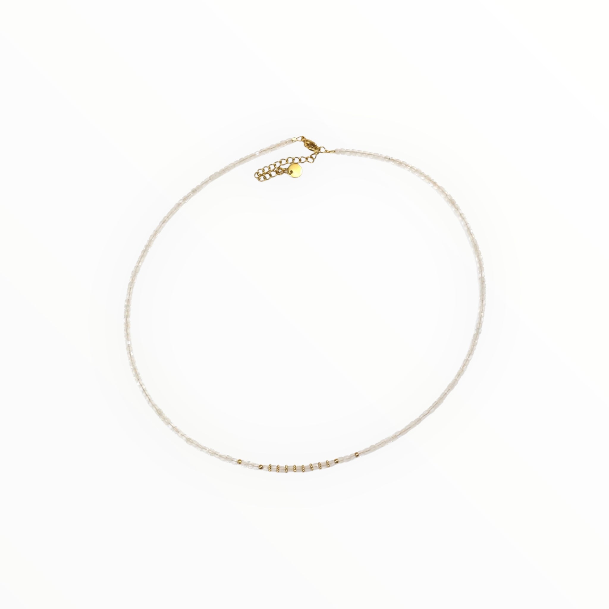 Collier "Eveil" Pierre de Lune Cube facettée