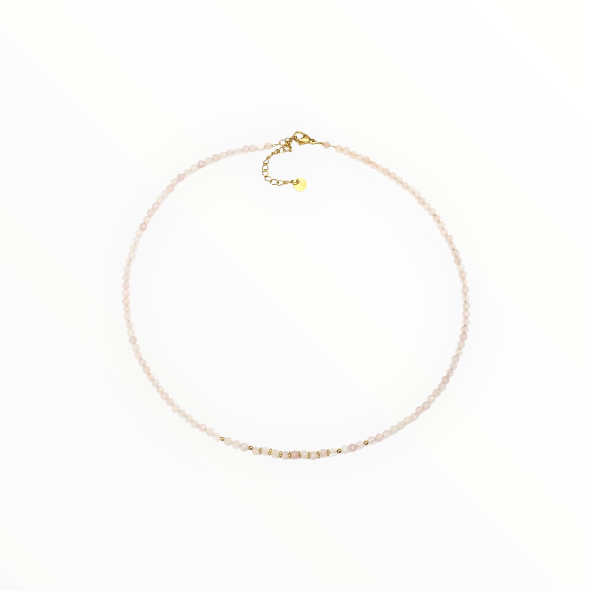 Collier "Eveil" Quartz rose facetté