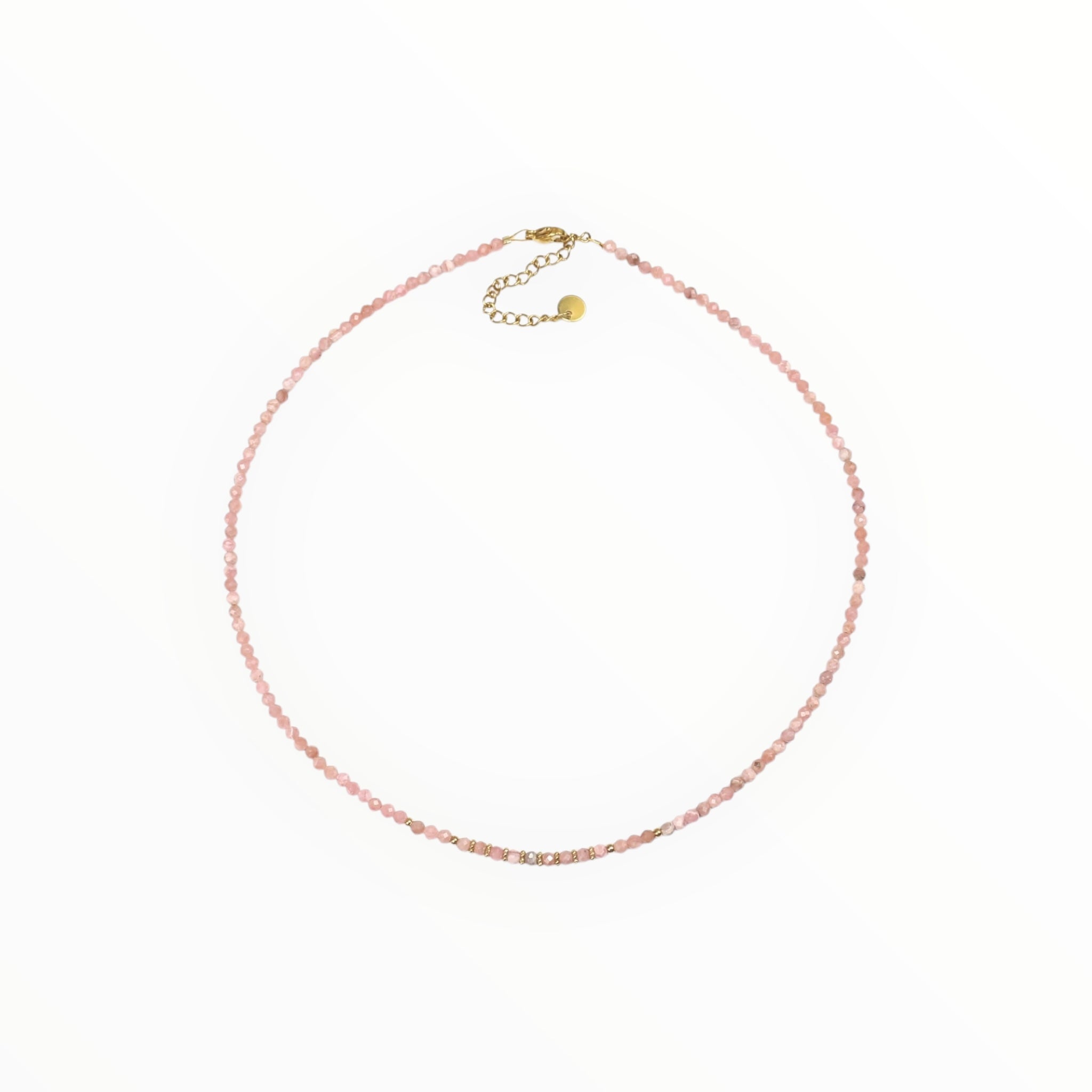Collier "Eveil" Rhodochrosite facettée