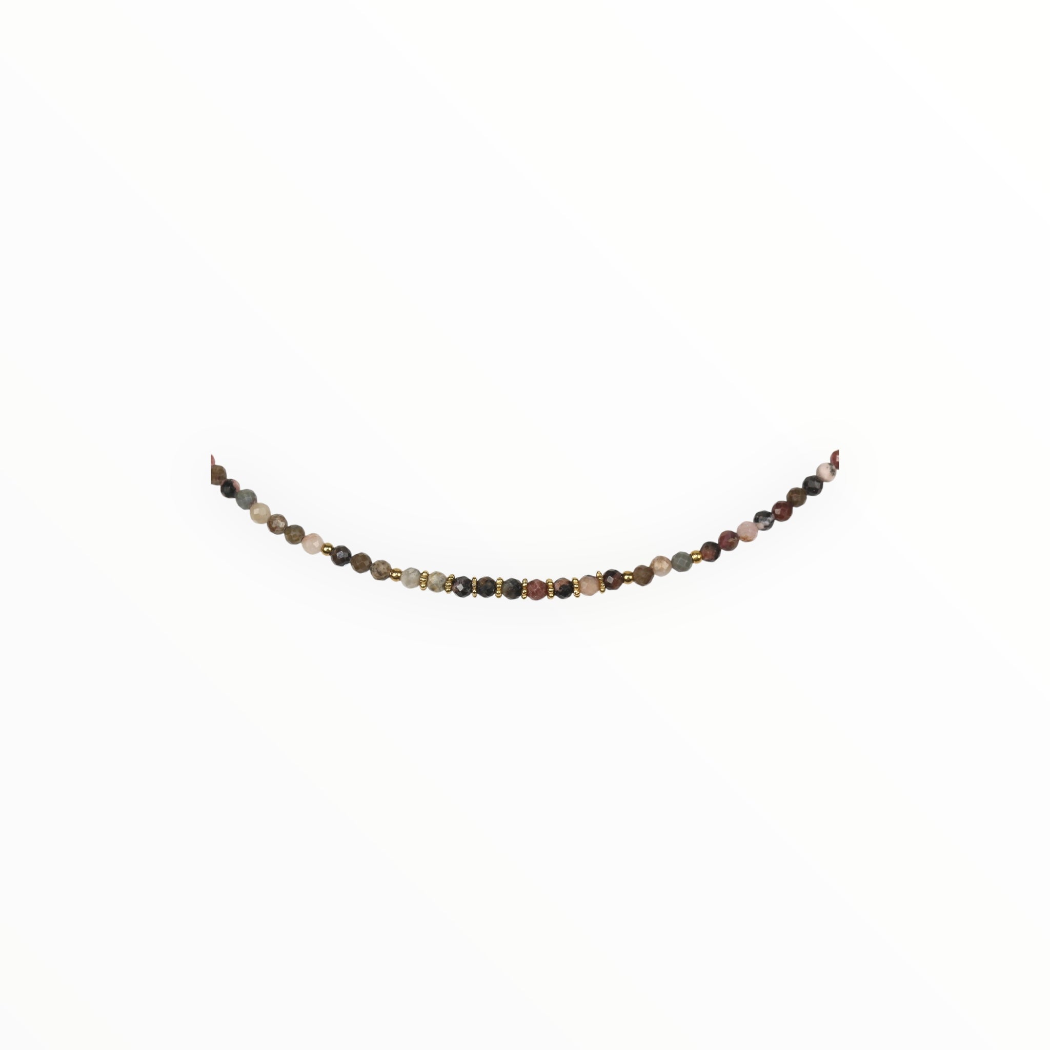 Collier "Eveil" Rhodonite facettée