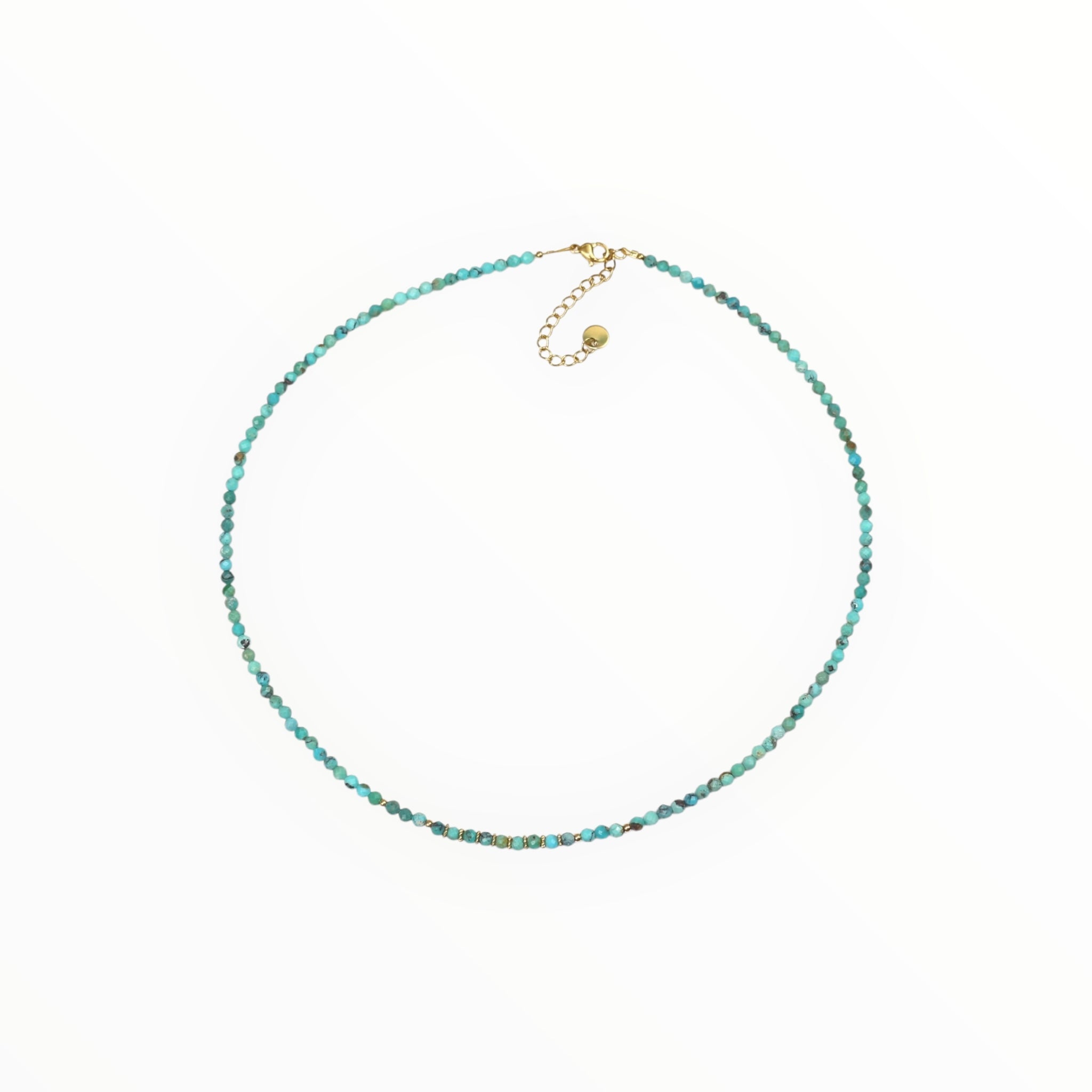 Collier "Eveil" Turquoise Hubei facettée