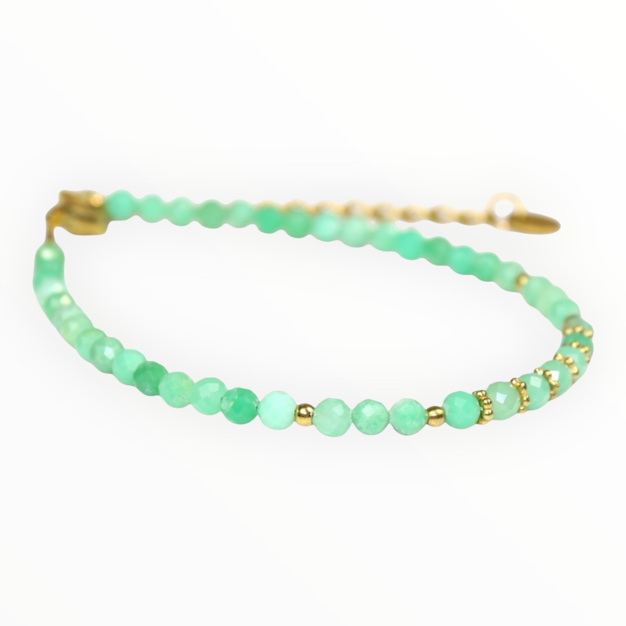 Bracelet "Eveil" Chrysoprase facettée