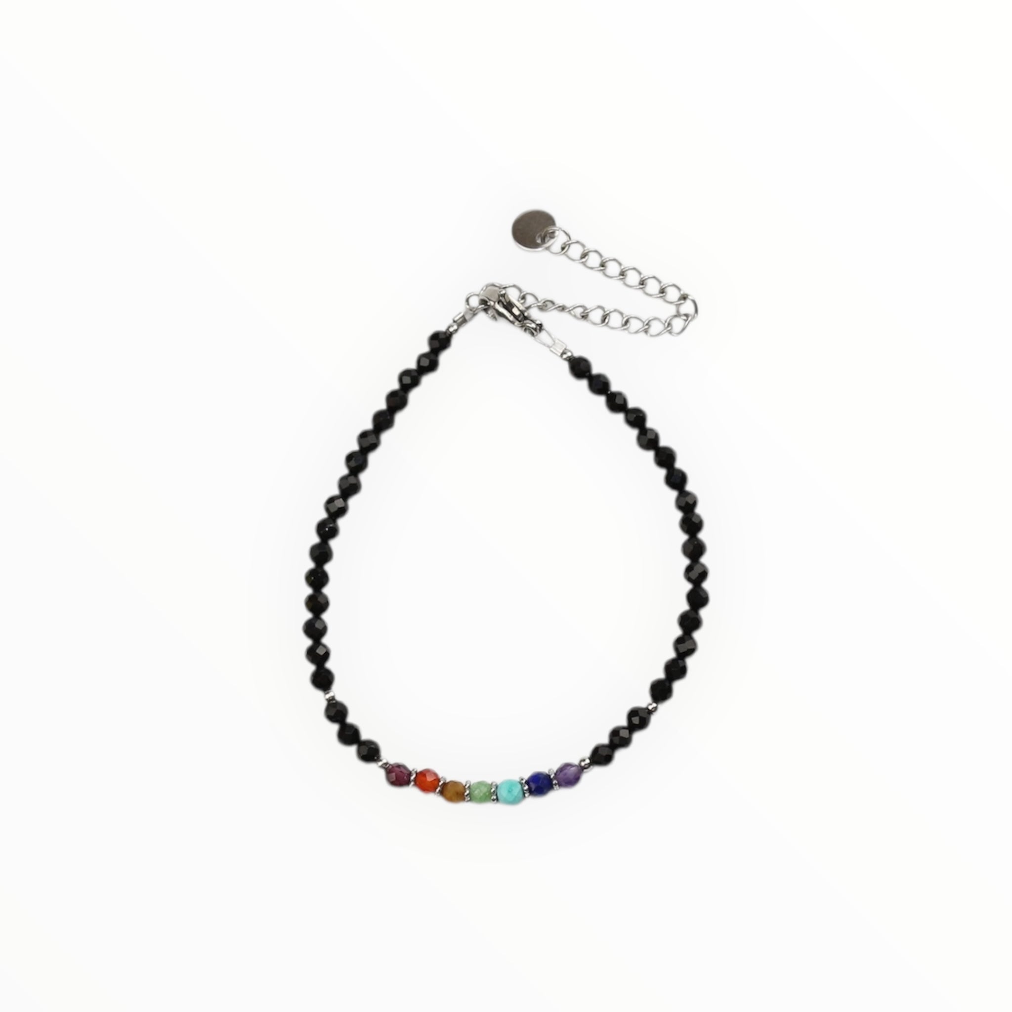 Bracelet "Eveil 7 Chakras" Onyx facetté