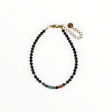 Bracelet "Eveil 7 Chakras" Onyx facetté