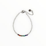 Bracelet "Eveil 7 Chakras" Cristal de Roche facetté