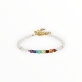 Bracelet "Eveil 7 Chakras" Cristal de Roche facetté
