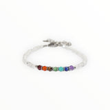 Bracelet "Eveil 7 Chakras" Cristal de Roche facetté