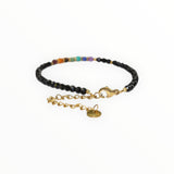 Bracelet "Eveil 7 Chakras" Onyx facetté