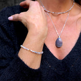Bracelet "Eveil" Agate Botswana facettée