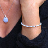 Bracelet "Eveil" Calcédoine bleue facettée