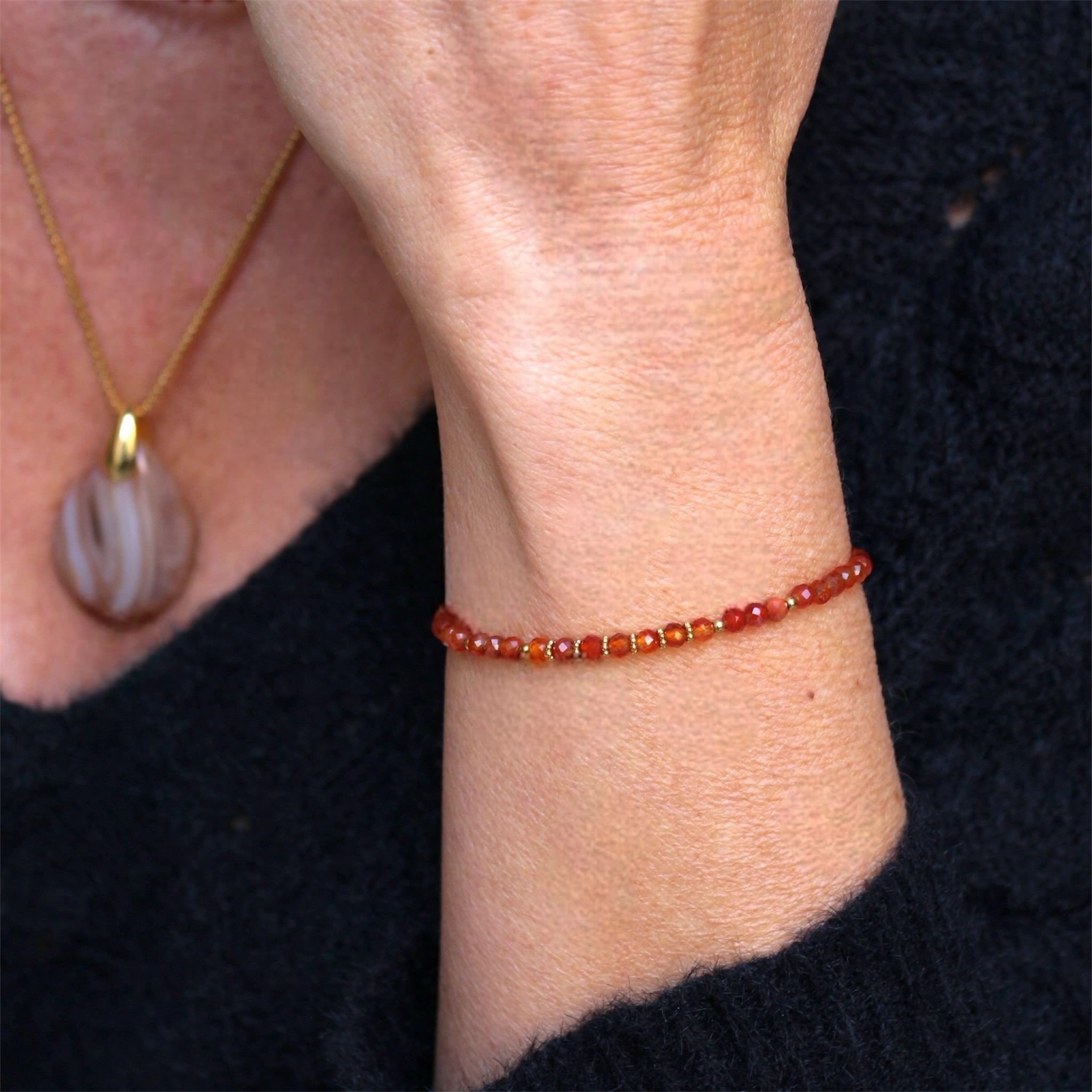Bracelet  "Eveil" Cornaline facettée