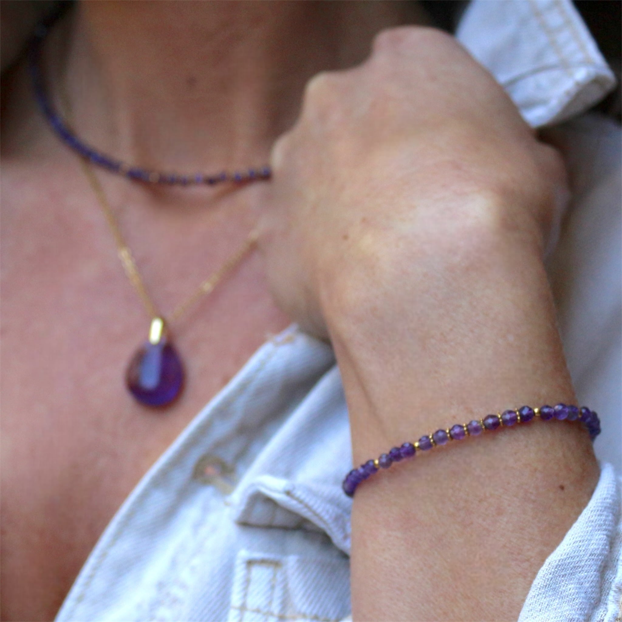 Bracelet "Eveil" Améthyste facettée