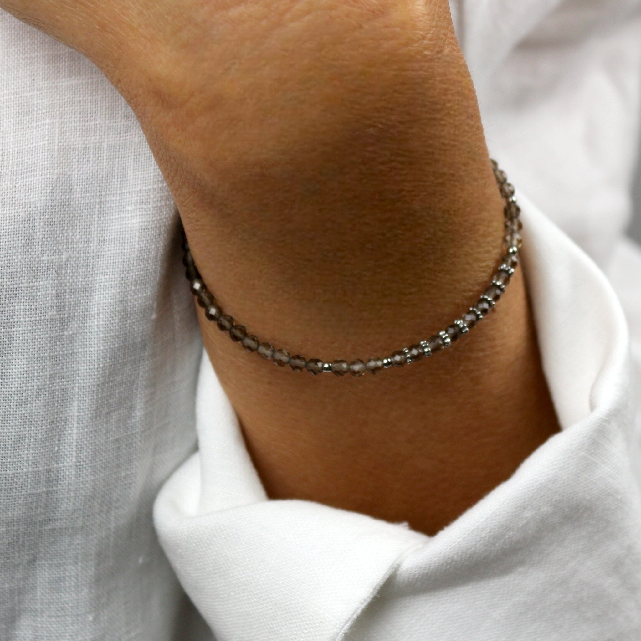 Bracelet "Eveil" Quartz fumé facetté