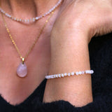 Bracelet "Eveil" Quartz rose facetté