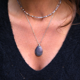 Collier "Eveil" Agate Botswana facettée