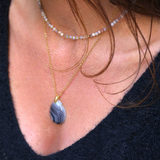 Collier "Eveil" Agate Botswana facettée
