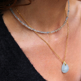 Collier "Eveil" Aigue-Marine facettée