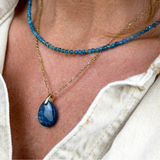 Collier "Eveil" Apatite bleue facettée