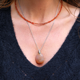 Collier "Eveil" Cornaline facettée