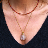 Collier "Eveil" Cornaline facettée