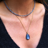 Collier "Eveil" Cyanite facettée