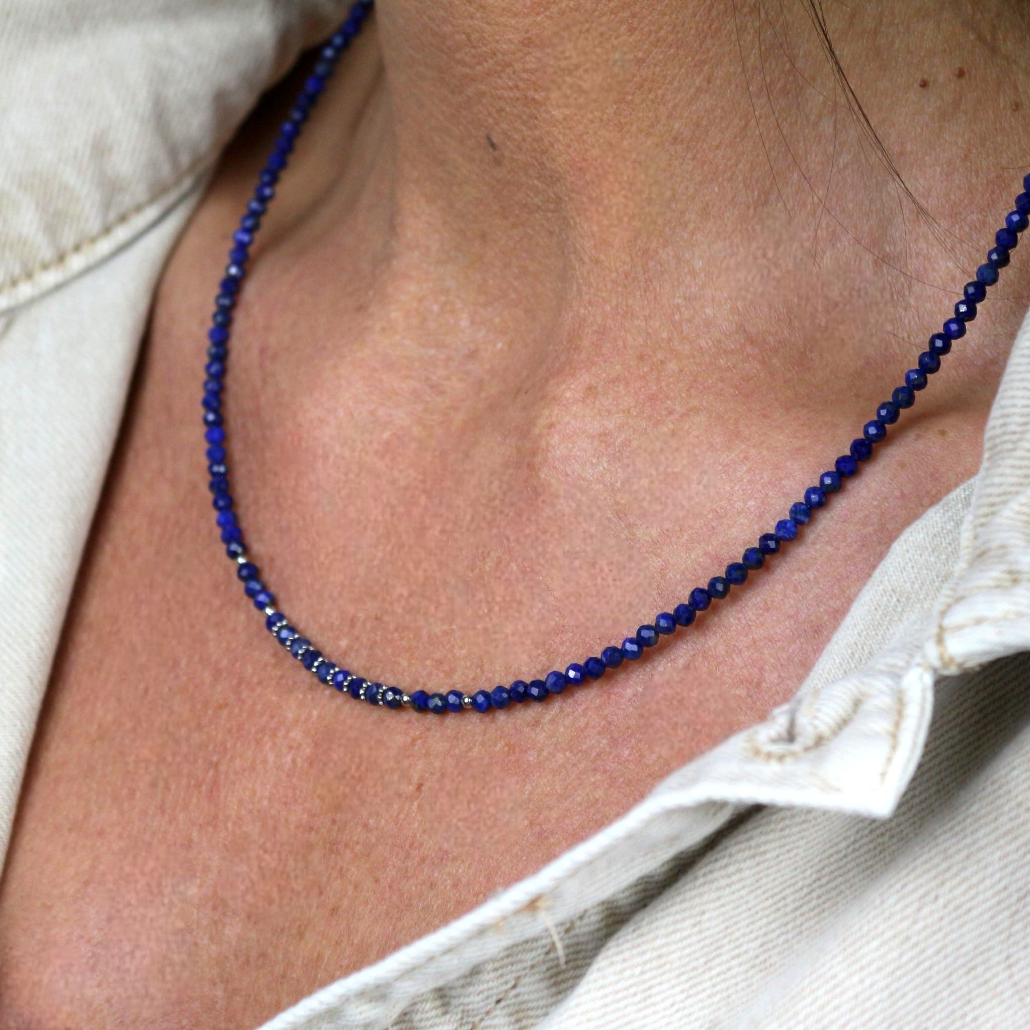 Collier "Eveil"Lapis-Lazuli facetté