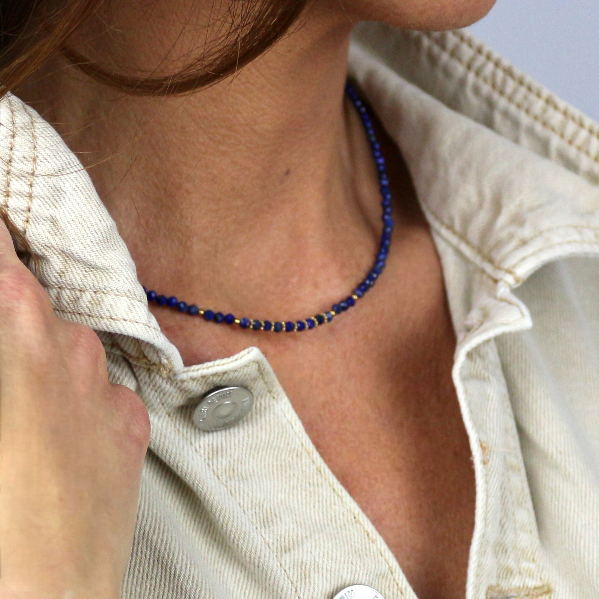 Collier "Eveil"Lapis-Lazuli facetté