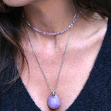 Collier "Eveil" Lépidolite facettée