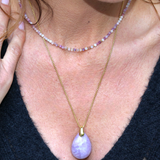 Collier "Eveil" Lépidolite facettée