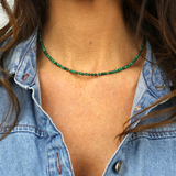 Collier "Eveil"Malachite facettée